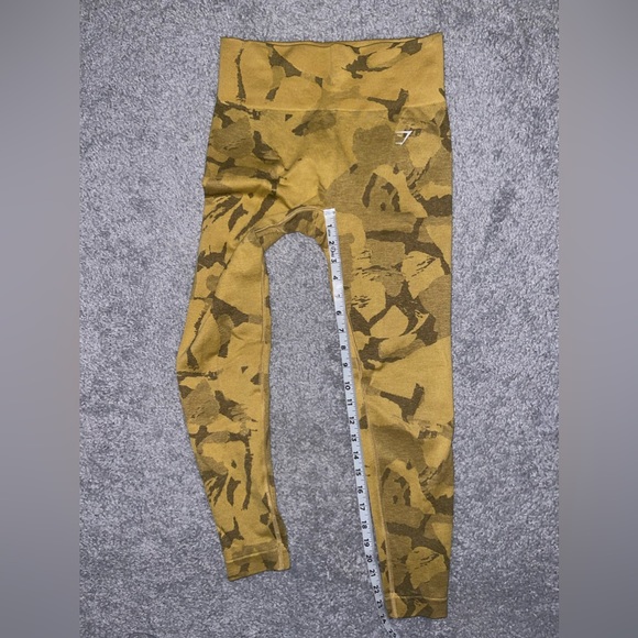 Gymshark Womens Adapt Camo Seamless Activewear Workout Leggings Savanna Yellow - Picture 5 of 5